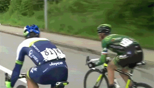 Cyclist Race Teasing With Tongue GIF