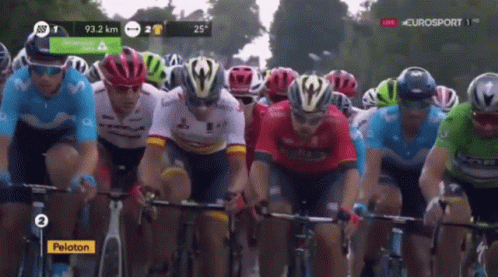 Cyclist Racing Showing Bro Fist GIF