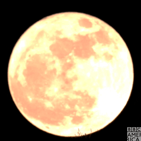 Cyclist Stopping In Front Of Super Moon GIF