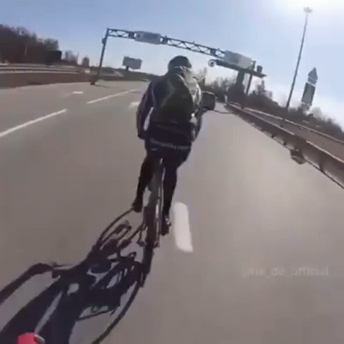 Cyclist Truck Highway Accident GIF