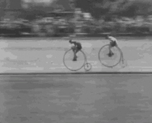 Cyclist Unicycle Vintage Racing GIF