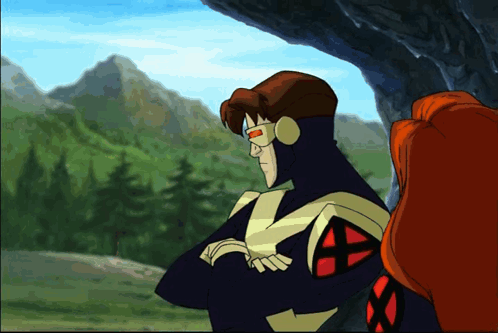 Cyclops from X-Men Standing Next to Woman