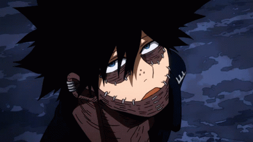Dabi Fiercely Looking Up GIF