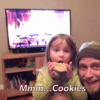 Daddy And Daughter Eating Cookies GIF