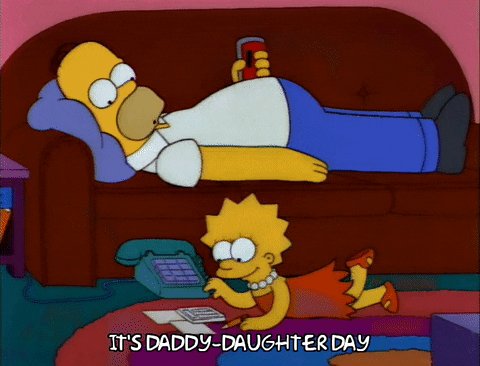Daddy Chill Homer And Lisa Simpson GIF