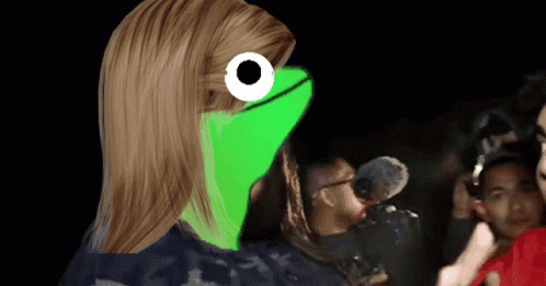 Daddy Chill Tippy Green Frog Face Swap GIF