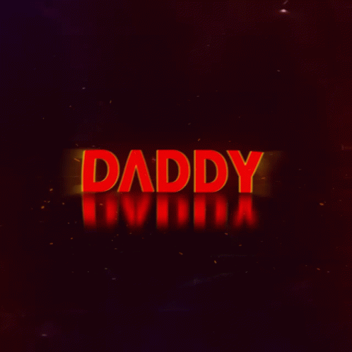 Daddy Written in Red on Black Background