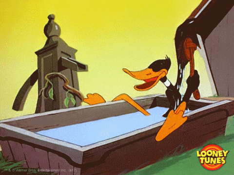 Daffy Duck Bath Time Scrub Body GIF