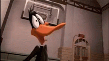 Daffy Duck Being Sick GIF