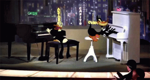 Daffy Duck & Donald Playing GIF