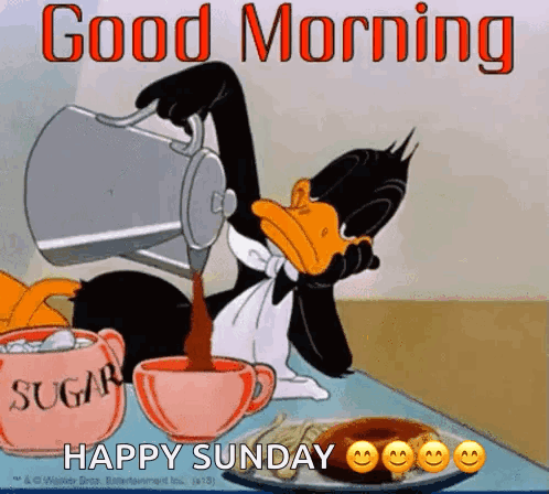 Daffy Duck Pouring Coffee