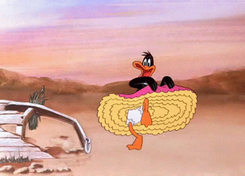 Daffy Wearing A Grand Skirt GIF