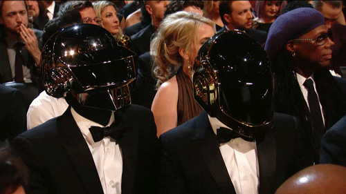 Daft Punk Black Helmets The Grammy's GIF