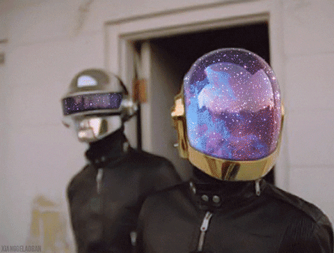 Daft Punk Glittery Helmets GIF