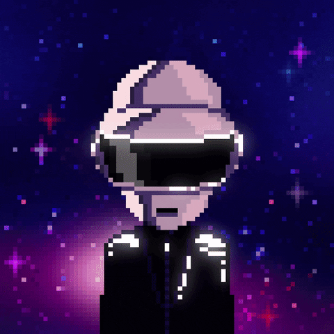 Daft Punk Head Dancing Pixel Artwork GIF