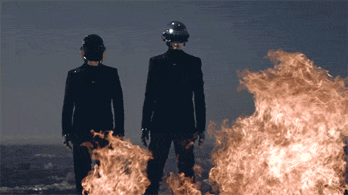 Daft Punk Music Video Burning Flames GIF