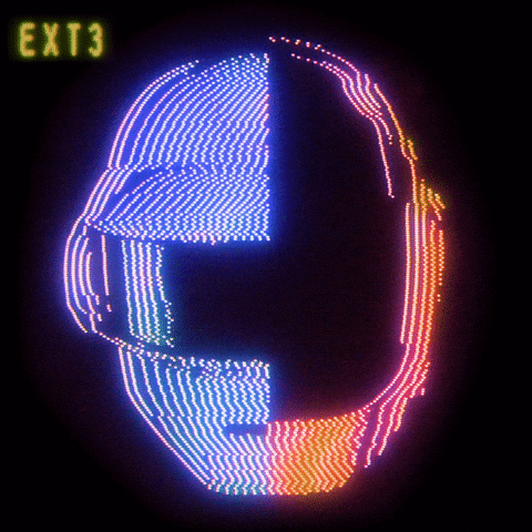Daft Punk Rainbow Helmet Pixel Art GIF