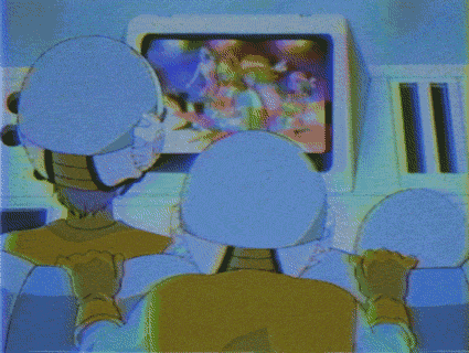 Daft Punk Watching Tv Animation GIF