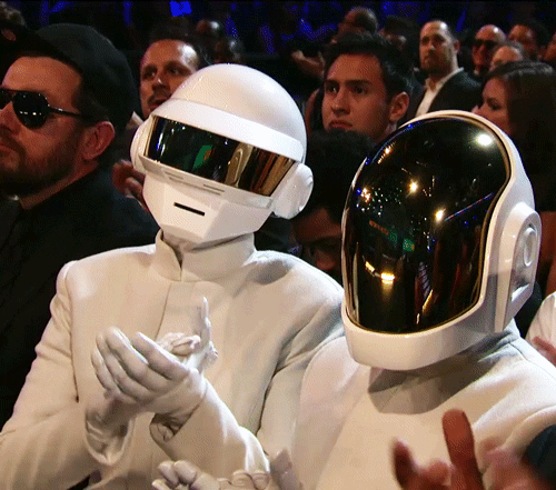 Daft Punk White Suit Applauding GIF