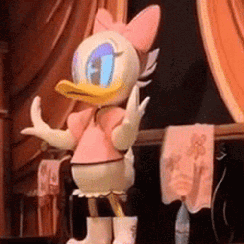 Daisy Duck In Pink Dress And Boots GIF