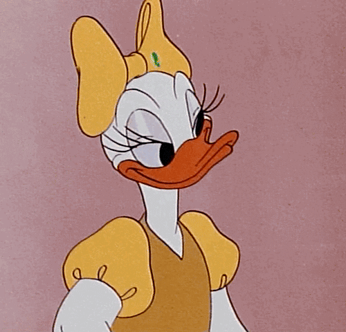 Daisy Duck Shrugs GIF