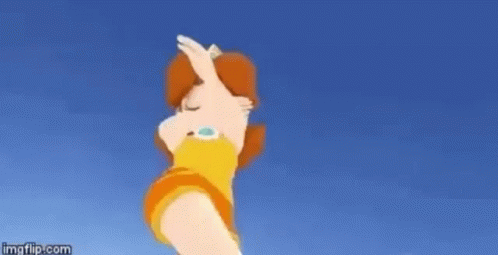 Daisy Is Flying Through The Air In A Cartoon . GIF