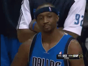 Dallas Basketball Player In Headband Sitting In Stands GIF