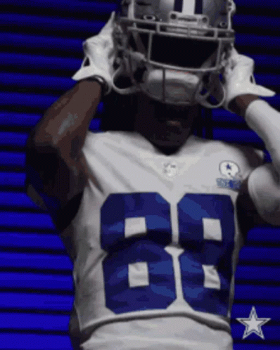 Dallas Cowboys Ceedee Lamb Wearing Helmet GIF