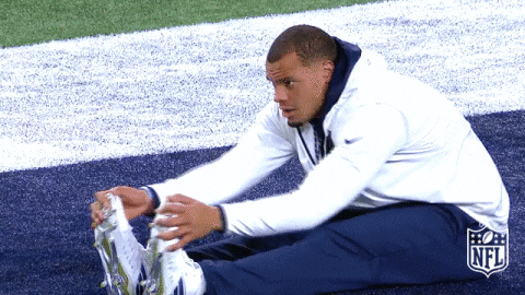 Dallas Cowboys Dark Prescott Stretching GIF