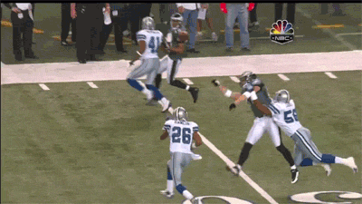 Dallas Cowboys Tackles Opponent To Ground GIF