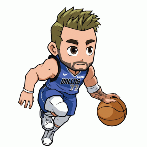 Dallas Mavericks Animated Player Dribbling GIF