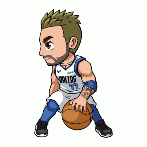 Dallas Mavericks Animated Pleyer Ball Dribble GIF