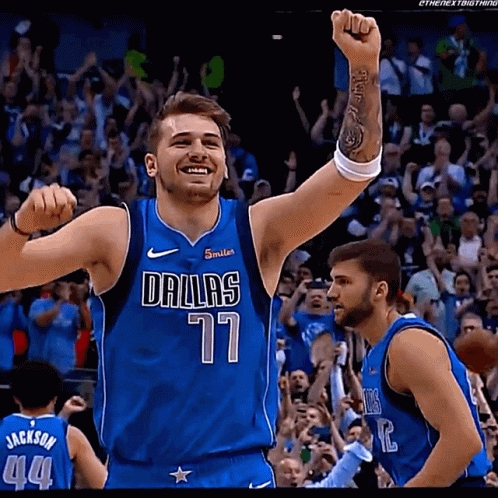 Dallas Mavericks Luka Doncic Hi Five Nowitzki GIF