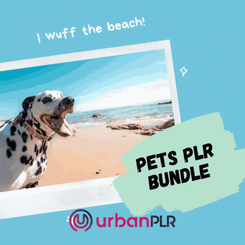 Dalmatian Dog on the Beach Saying I Wuff the Beach