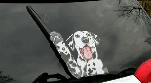 Dalmatian Dog Waving Wiper GIF