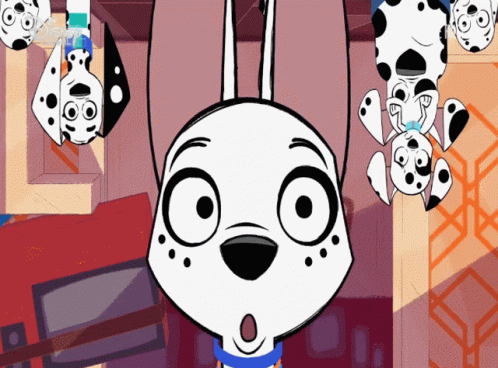 Dalmatian Hanging Upside Down With Disney Logo