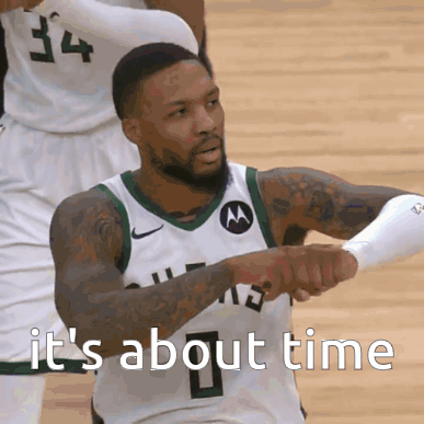 Damian Lillard Gesturing It's About Time GIF