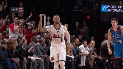 Damian Lillard Hyping The Crowd GIF