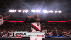 Damian Lillard Removing His Outer Jersey GIF