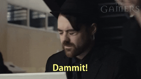 Dammit Disgruntled Man Shaking Head GIF