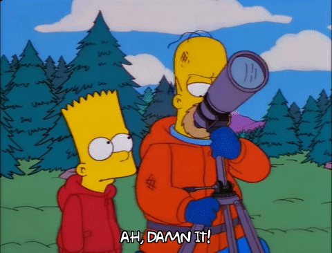 Damn Damn Damn Homer Simpson Dismayed GIF