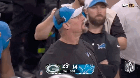 Dan Campbell Coach Look Up GIF