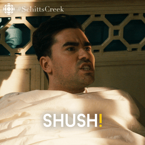 Dan Levy Schitts Creek Shush Silence GIF
