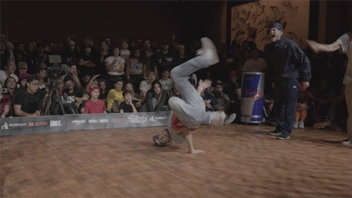 Dance Off Between Bboys GIF