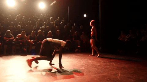 Dance Off Between Breakdancers GIF