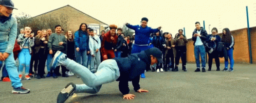 Dance Off Between Guys In Public GIF