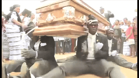 Dance With Coffin On Shoulder GIF