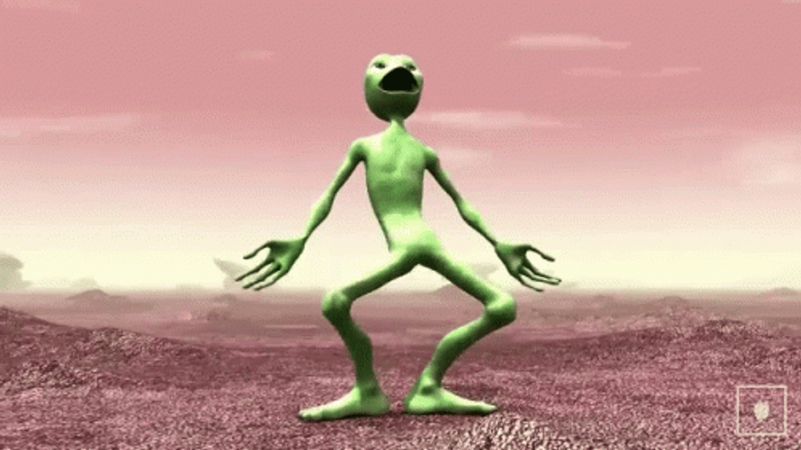 Dancing Alien In The Moon GIF