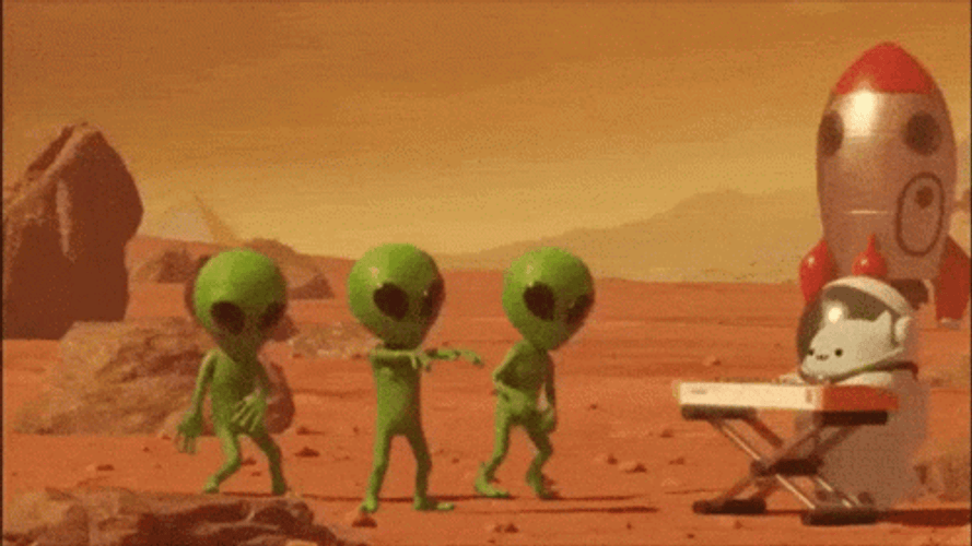 Dancing Alien In The Space GIF