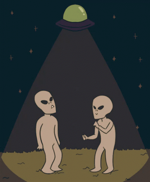 Dancing Alien Under The UFO GIF